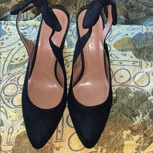 J. Renee sling back suede pumps